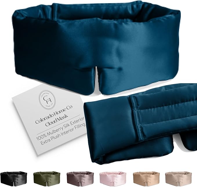 SUNDAYSILKS™ | Adjustable Silk Sleep Mask for Side Sleeper | Cloud-Like Comfort, Weighted for Deep Sleep | Soft Sleep Face Mask for Women & Men, Full Blackout, Cooling Silk Eye Mask for Sleeping-Velvo Beauty