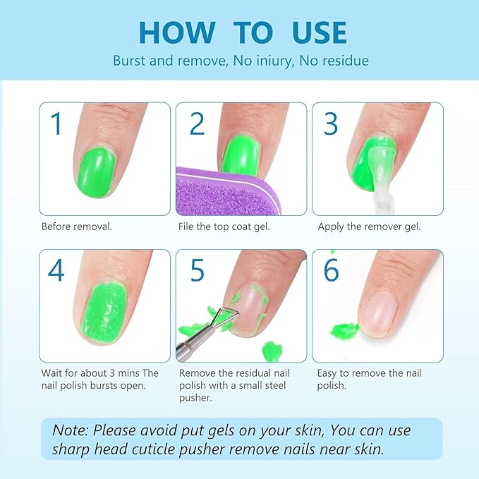 Gel Polish Remover for Nails (3Pack), Nail Polish Remover Tools Quick & Easy Remove Gel Polishs in 3-5 Minutes at Home, Don't Hurt Nails-Velvo Beauty
