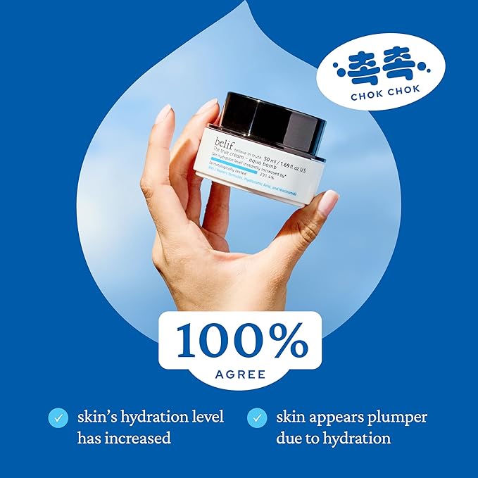 belif Aqua Bomb – Lightweight Gel Moisturizer with Niacinamide, Hyaluronic Acid & Squalane | 72H Hydration + Cooling Effect, Korean Skincare (3.3 fl oz)-Velvo Beauty