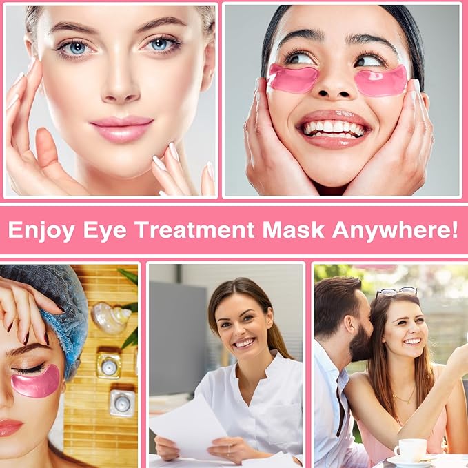 60pcs Under Eye Mask, Pink Collagen Under Eye Patches for Puffy Eyes & Dark Circles Treatments, Reduce Under Eye Bags Smooth Wrinkles, Lighthen Fine Lines, Moisturizing Under Eye Masks-Velvo Beauty