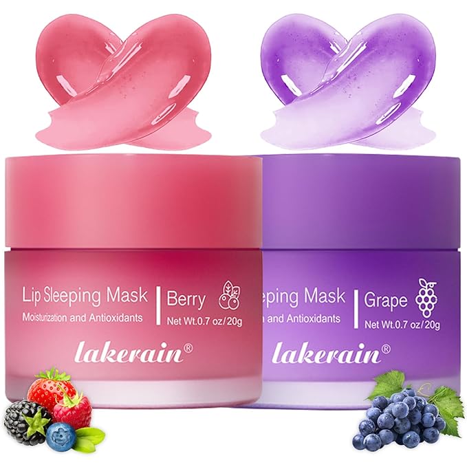 2 Pcs Lip Sleeping Mask, Lip Mask Overnight Hydrate Repair Sleeping Lip Mask, Moisturizing Lip Balm Lip Care Anti Dry Cracked Lip Cream, Lip Scrubs Exfoliator Reduce Lip Lines-Velvo Beauty