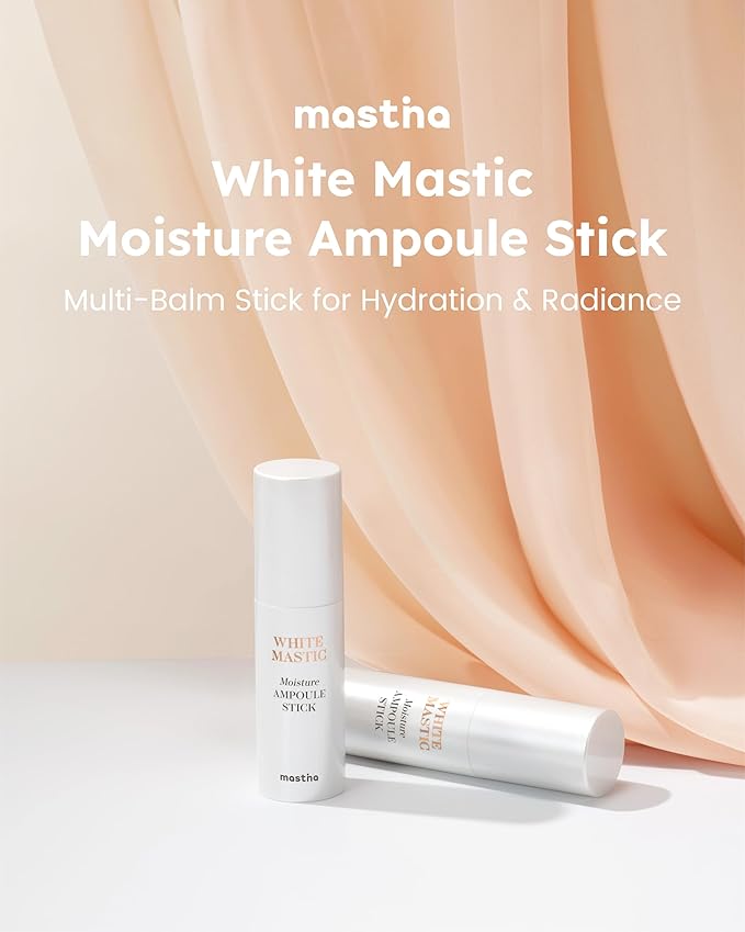 White Mastic Moisture Ampoule Stick (0.35oz) - Wrinkle Reduction, Elasticity, Moisturizing, Radiance Multi Balm. Korean Skin Care Serum Stick for Face, Lips, Eyes, Neck. Vegan T3 Collagen.-Velvo Beauty
