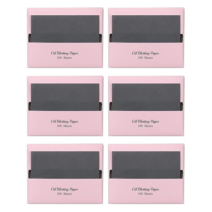 [600 Counts Refills Only] Natural Bamboo Charcoal Oil Blotting Sheets for Face with Mirror Case and Refills-Velvo Beauty