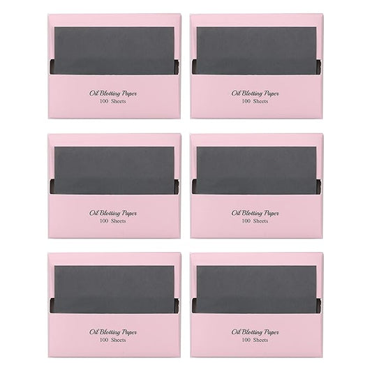 [600 Counts Refills Only] Natural Bamboo Charcoal Oil Blotting Sheets for Face with Mirror Case and Refills-Velvo Beauty