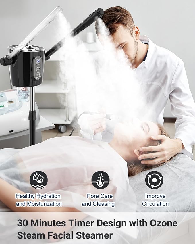 Kingsteam 2-in-1 Hot & Cold Facial Steamer with Ozone & Ionic Technology,Deep Cleansing & Moisturizing,30-Min Timer,Large Water Tank for Professional Estheticians, Beauty Salons & Home Use-Velvo Beauty