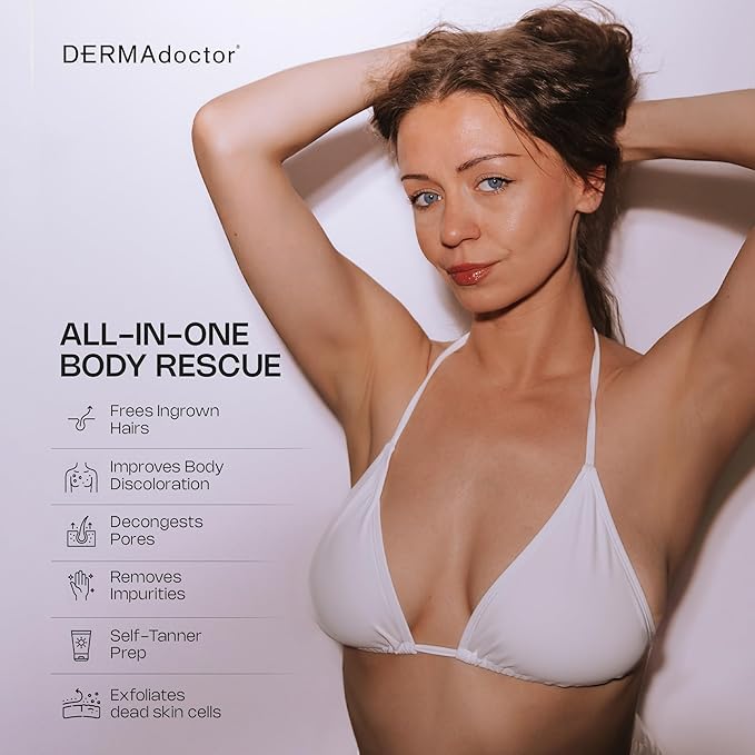 DERMAdoctor KP Bump Eraser Extra Strength Peel Pads – Exfoliating Body Treatment for Keratosis Pilaris, Body Acne & Rough Skin | AHA + BHA + PHA Formula | Dermatologist Developed-Velvo Beauty