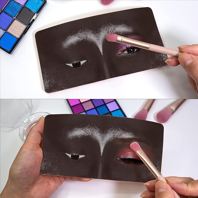 Makeup Mannequin Face, 3D Silicone Makeup Practice Face/Makeup Mannequin Face, Come with Makeup Brush, Makeup Removal, Cleanser&a Velour Bag, for Professional Makeup Artists/Beginners-Velvo Beauty