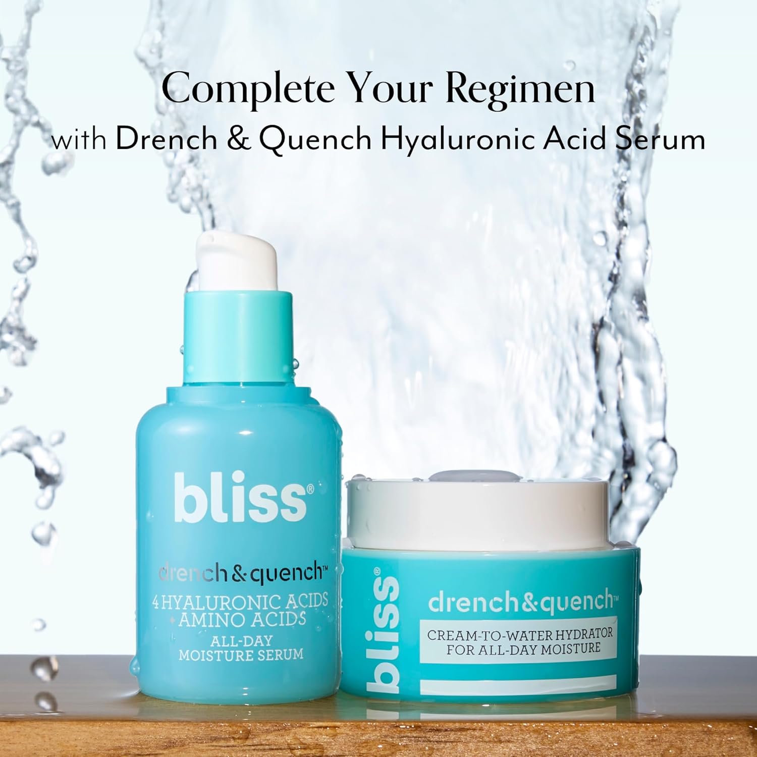 Bliss Drench & Quench Hyaluronic Acid Cream to Water Moisturizer | Lightweight Face Cream with 4 Types of Hyaluronic Acid for All Day Hydration and Plump Skin | Clean Vegan & Cruelty Free 1.7 fl oz-Velvo Beauty