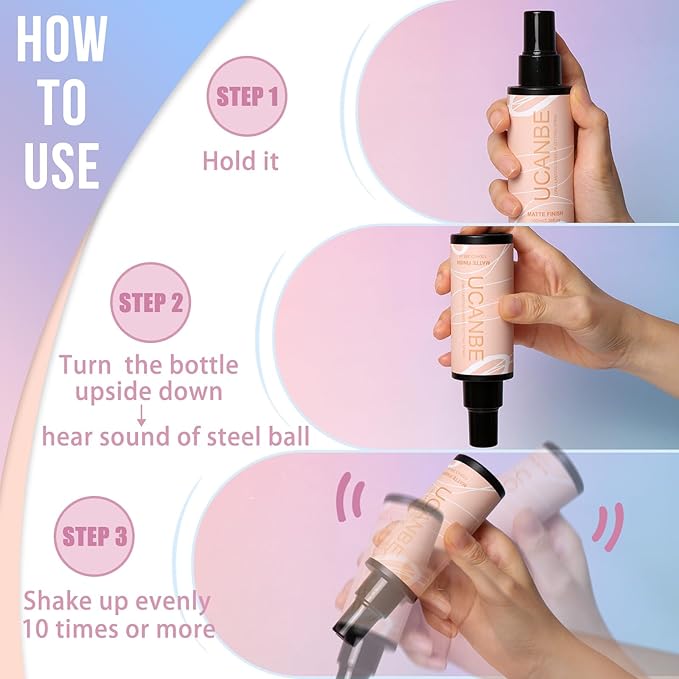 UCANBE Ultra Matte Makeup Setting Spray for Oily Skin, Long Lasting Finishing Spray for Face Make Up, Weightless Mattifying Setting Mist, 3.38 Fl.oz-Velvo Beauty