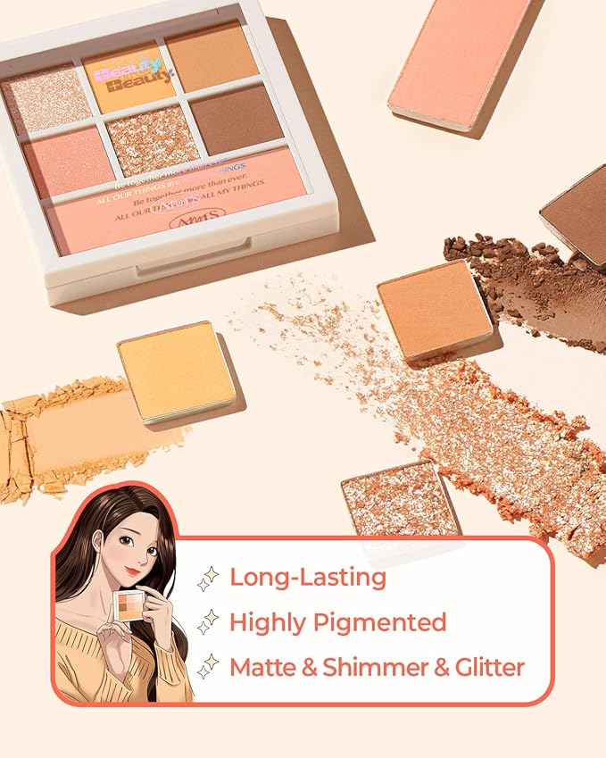 AMTS x True Beauty Edition - Some Sweet EyeShadow Makeup Palette | Matte Shimmer Metallic, Long Lasting, Cheek blush, All My Things, K Beauty, Pink Gold makeup-Velvo Beauty