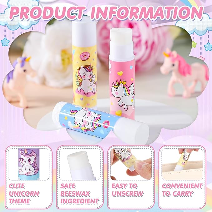 100 Pcs Unicorn Party Favors Lip Balms Bulk for Kids Birthday Party Moisturizing Lip Balm for Unicorn Themed Celebration Gifts Lip Care Products for Classroom Rewards Favor Party Supplies-Velvo Beauty