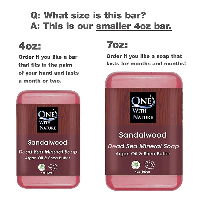 One With Nature Dead Sea Salt Sandalwood Soap 4oz 3-Pack – Purifying and Exfoliating Soap Bar with Dead Sea Minerals and Sandalwood for Face & Body, for Men & Women-Velvo Beauty