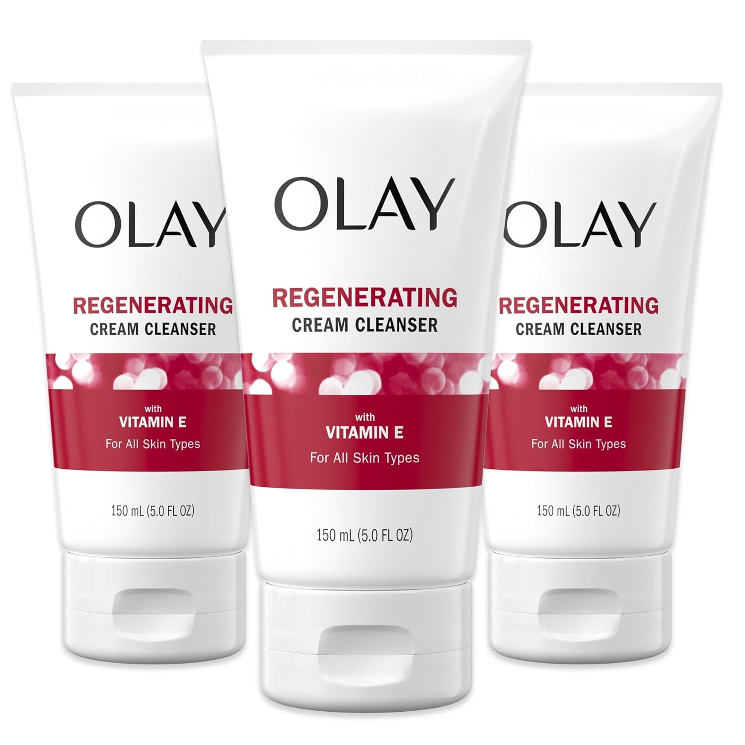 Olay Regenerist Regenerating Cream Cleanser Face Wash, 5 fl oz, Pack of 3-Velvo Beauty