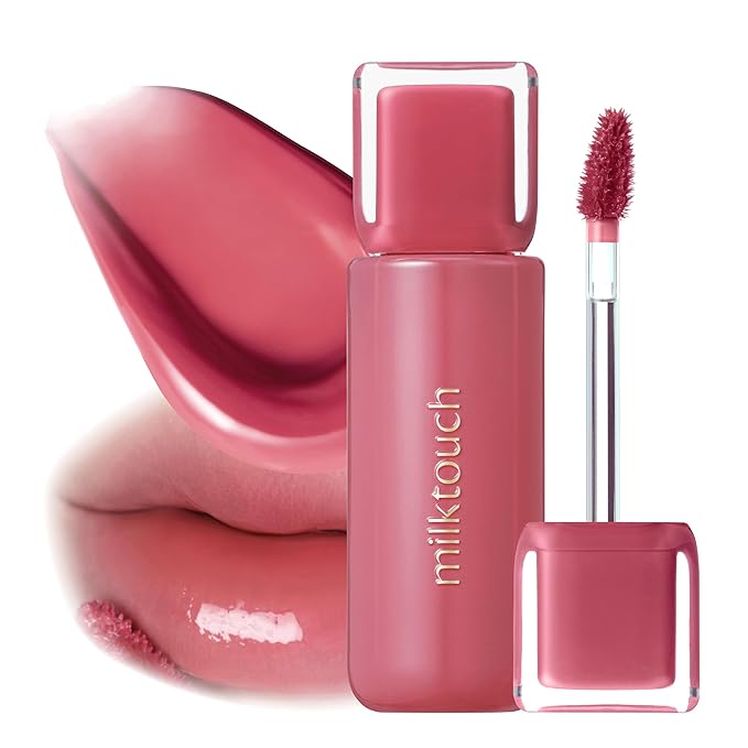 MILKTOUCH Jelly Fit Lip Tint (08 Rosy Breeze) with Cooling Plumping Effect and Water-Based Non-Sticky Texture | Long Lasting Korean Beauty Lipstain Tinted Gloss Oil Brown K Makeup-Velvo Beauty
