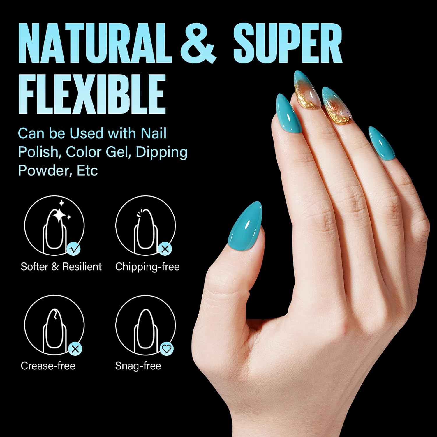 TOMICCA Medium Almond Nail Tips, 240Pcs Soft Acrylic Nails Tips Pre-Shaped Gel Tips, Medium Almond Press on Nails Clear Full Cover Fake Nails for Nail Extension Nail Salon 12 Sizes-Velvo Beauty