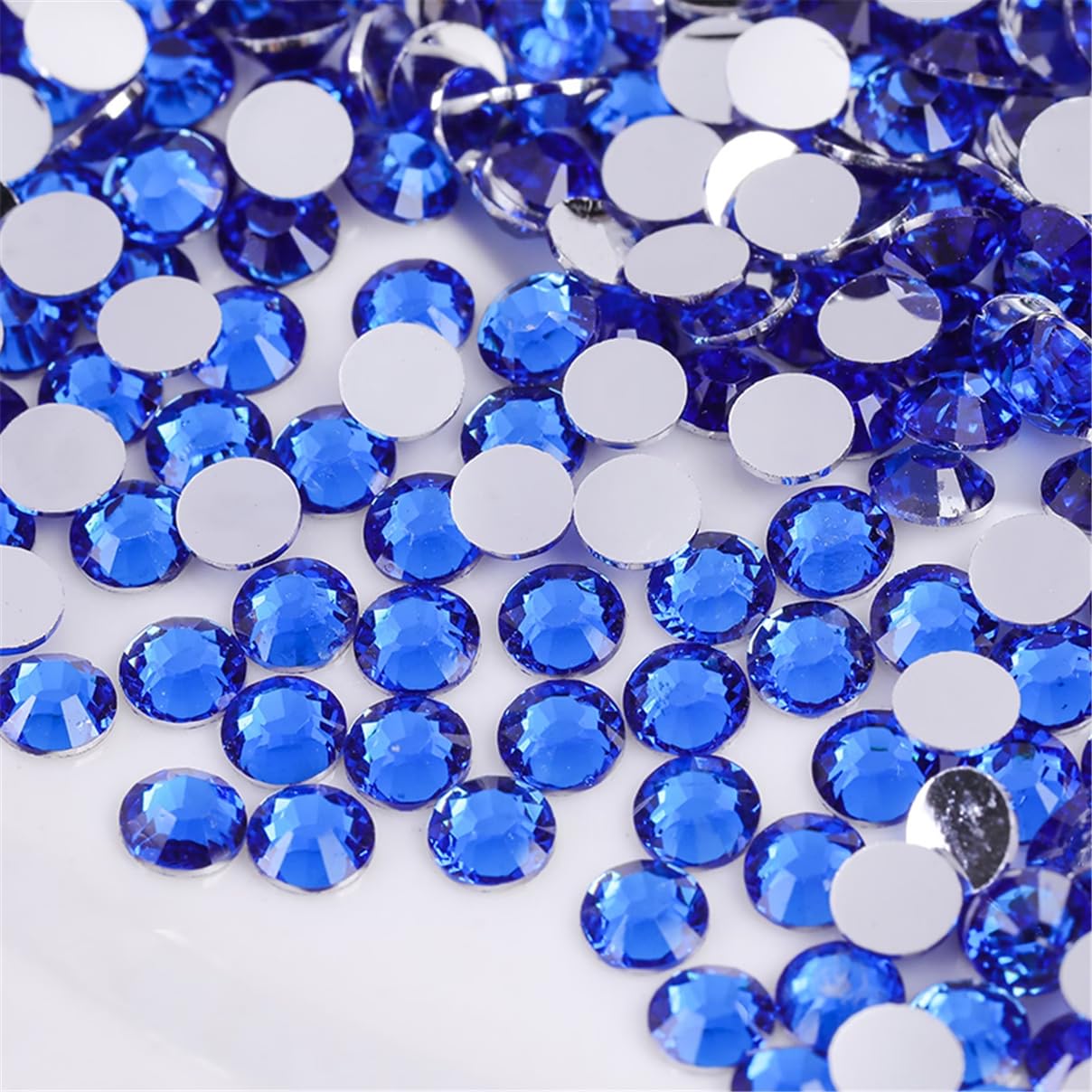 3000 Pieces SS12 3mm Flatback Rhinestones Clear Glass Round Gems Crystals for Nail Art DIY Crafts Clothes Shoes Bags （Sapphire）-Velvo Beauty