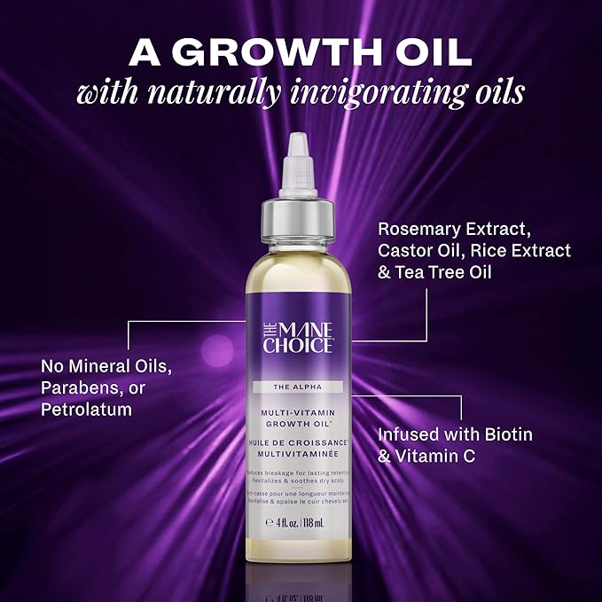 The Mane Choice Alpha Multi-Vitamin Scalp Hair Growth Oil, 4 Fl Oz, 1 Pack, Nourishing Scalp Oil with Biotin, Vitamin C, Rosemary, Rice Extract, Jojoba, Tea Tree & Castor Oil, Lightweight & Non-Greasy-Velvo Beauty