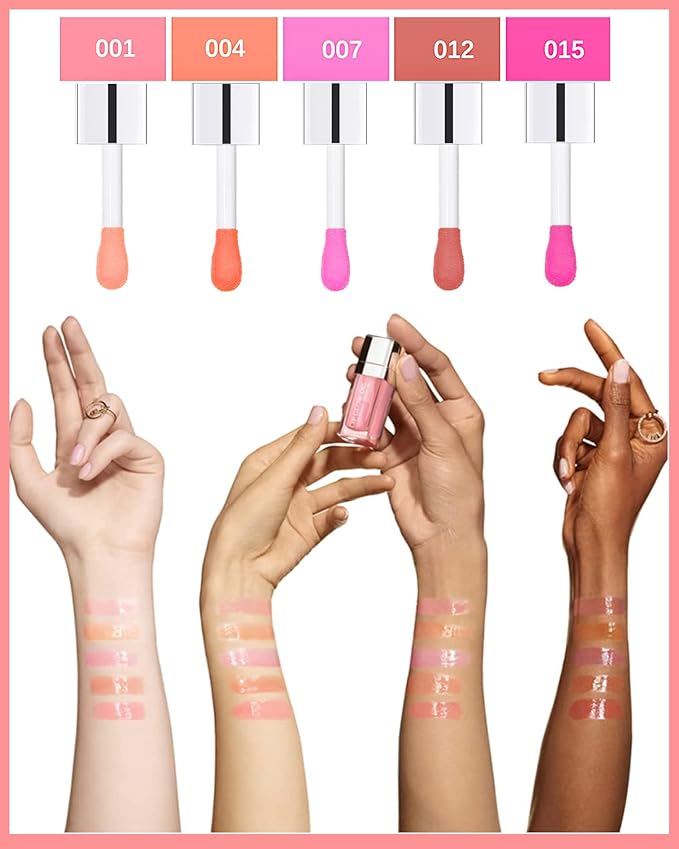 Hydrating Plumping Lip Glow Oil,Tinted Lip Gloss,Transparent Toot Lip Oil,Long Lasting Moisturizing Clear Glow Reviver Lip Oil for Lip Care Dry Lips,Women's Day Makeup Gift for Women(#001 Pink)-Velvo Beauty