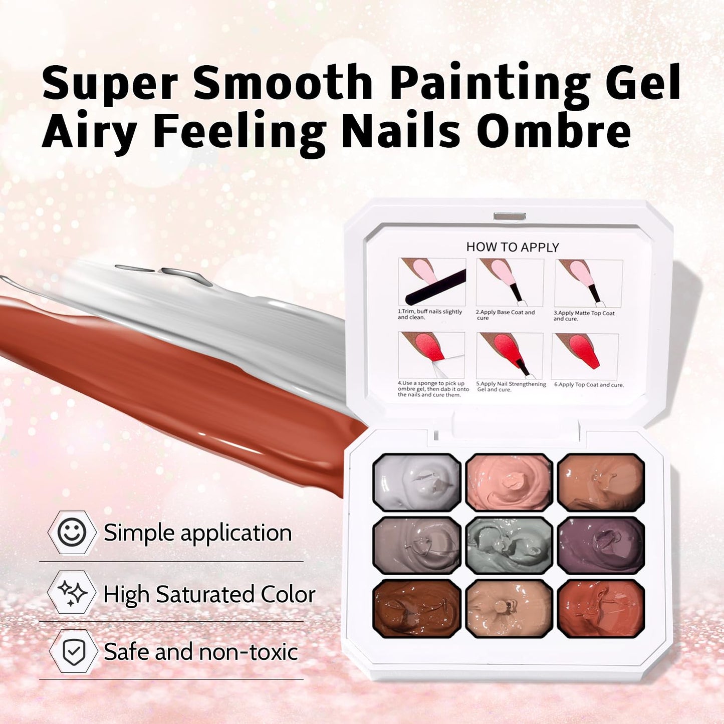 Nail Art Brushes Kit, Multifunctional Nail Brushes for Nail Art Nail Design Brush Gel Nail Brush for Nail Extension Nail Art Liner Brush Dotting Tools for DIY (9 Colors Set G)-Velvo Beauty