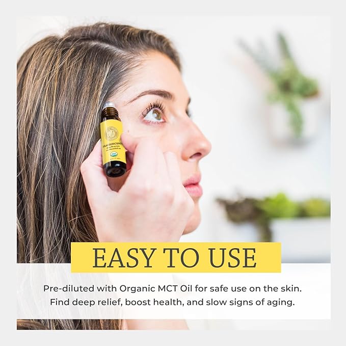 Silk Road Organic Frankincense Serrata Essential Oil Roll on, 100% Pure USDA Certified Aromatherapy for Skin Health, Aging, Fine Lines & Body Aches - 10 ml Roller-Velvo Beauty