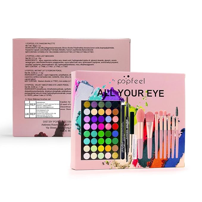 Makeup Kit for Women, Eyeshadow Makeup Gift Set for Teen Girls, Eyebrow Eye Shadow Makeup Kit with 40 Colors Eyeshadow Palette, Mascara, Eyeliner, Eye Brow Pencil, Eye Brush-Velvo Beauty