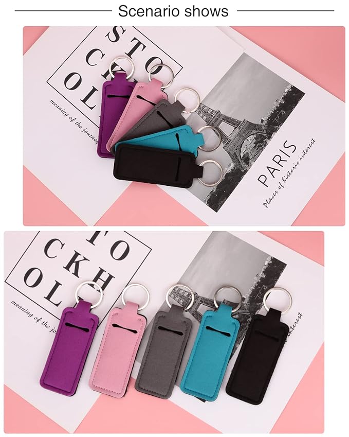 Lip Balm Sleeve Pouch Chapstick Holder With Clip Lipstick Lip Gloss Holder Stocking Stuffers Gift for Women (5pcs)-Velvo Beauty