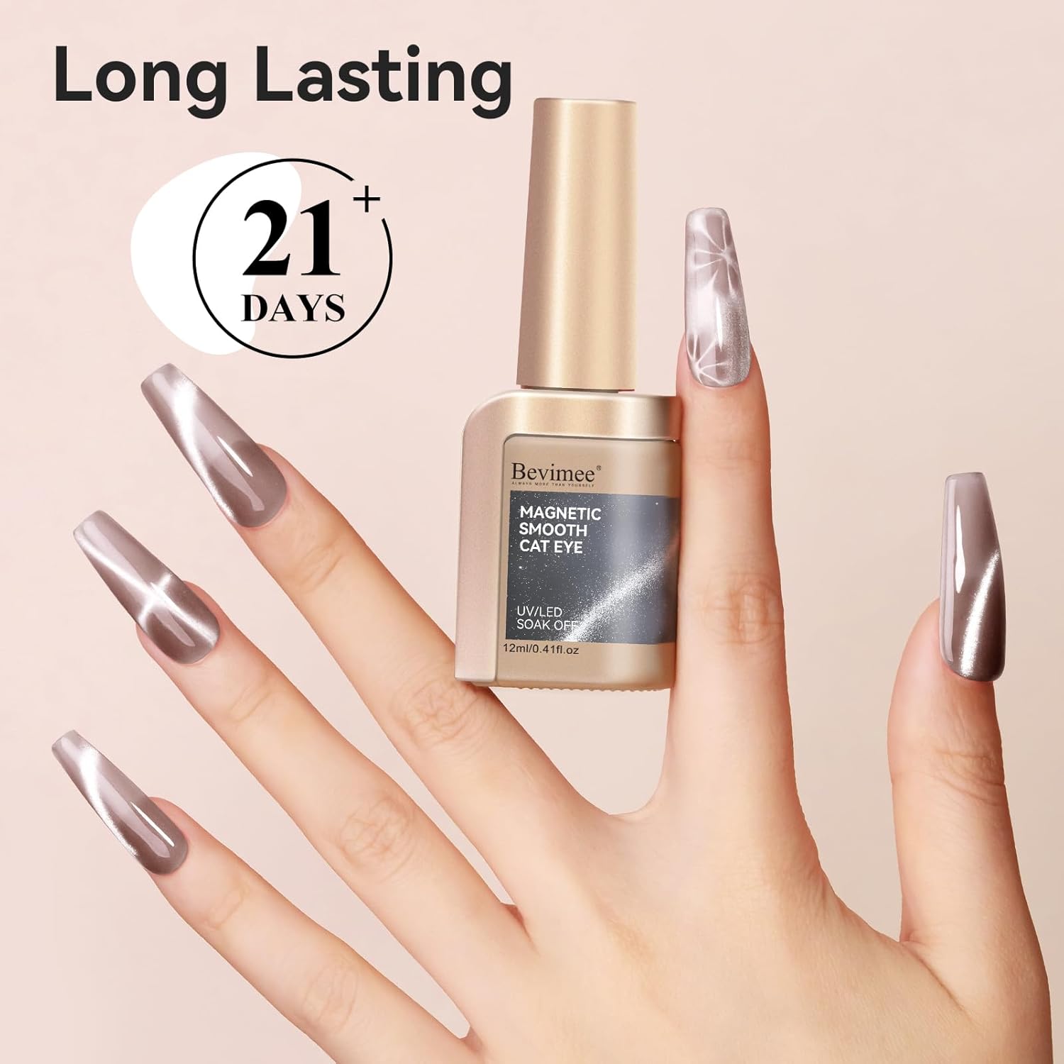 Cat Eye Gel Nail Polish 12ML, Crystal Moonlight Cateye Gel Polish With Magnetic Stick, Magnetic Glitter Holographic Nail Polish Glass Diamond Cats Eye Velvet Gray 1PC-Velvo Beauty