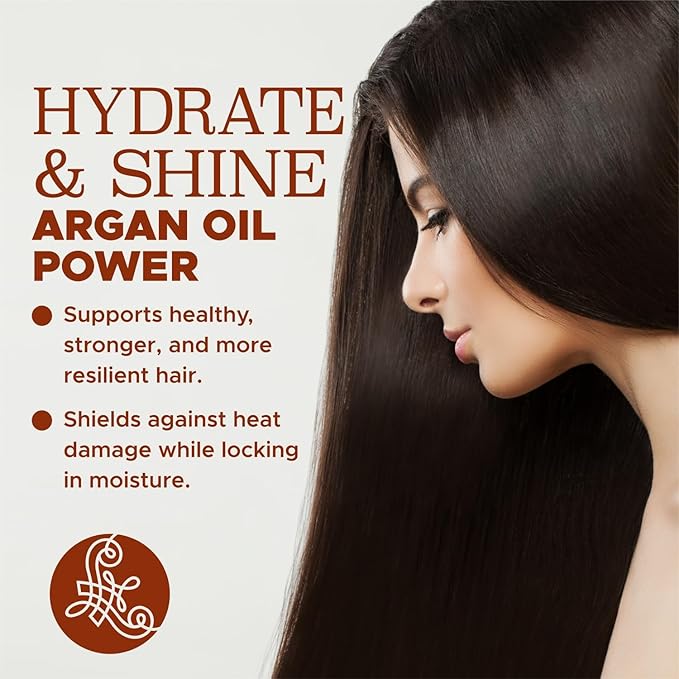 L LUSETA Argan Oil Hair Serum, 100% Pure Argan Oil for Frizzy Control Dry Damage , Repair, Shine Smoothing Strengthening & Nourishing, 3.38 Fluid Ounces-Velvo Beauty