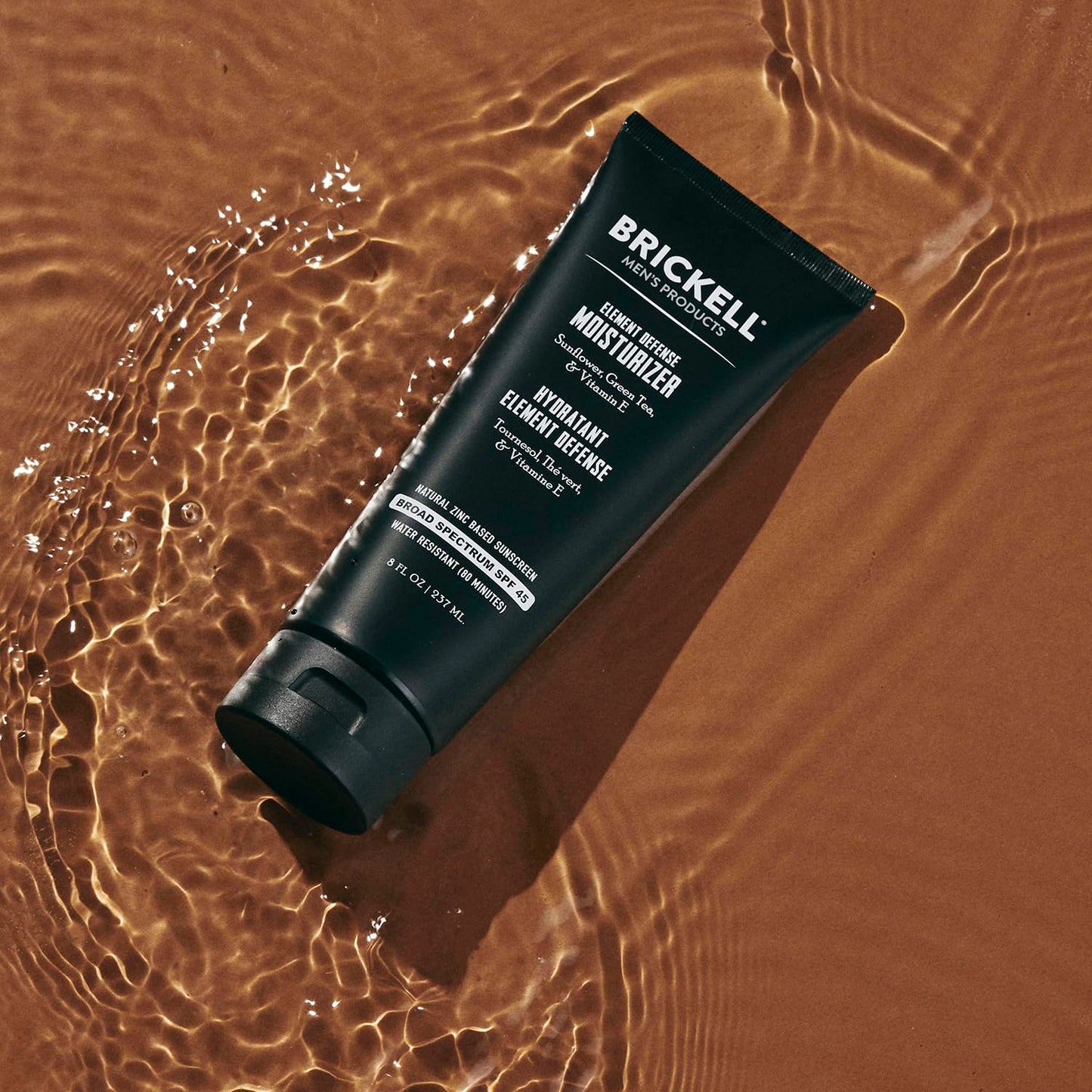 Brickell Men's Element Defense SPF45 Moisturizer for Men, Natural & Organic, Zinc Oxide Mineral Sunscreen, Hydrates and Protects Skin Against UVA/UVB Rays, 8 Ounce, Unscented-Velvo Beauty