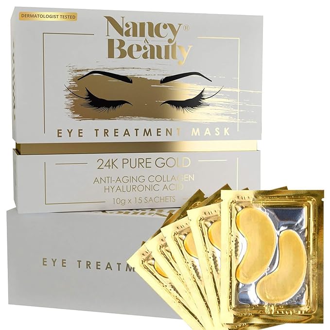 Under Eye Patches - 24K Gold Under Eye Mask, Dark Circles Under Eye Treatment Mask, Anti-Wrinkle Under Eye Bag Treatment for Puffy Eyes, Collagen Patch & Eye Mask Skincare, Under Eye Gel Pads 20 Pairs-Velvo Beauty