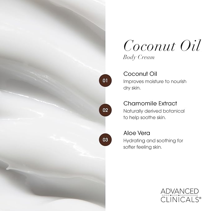 Advanced Clinicals Unscented Retinol Body Lotion & Face Moisturizer + Coconut Oil Body Cream For Women & Men | 2PC Skincare Set Helps Reduce Appearance Of Crepey Skin + Irritated Dry Skin, 2pc Set-Velvo Beauty
