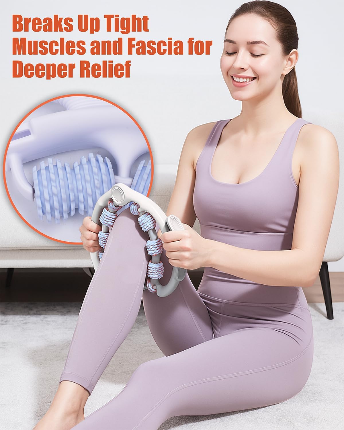 Anti Cellulite Roller & Lymphatic Drainage Massager | Fascia Blaster for Contoured & Smoother Skin | Tool for Sore Arms, Legs, Stomach & Buttocks (Blue)-Velvo Beauty