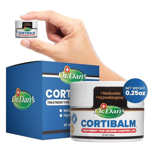 Dr. Dan's Cortibalm Jar - 1 Pack - for Dry Cracked Lips - Healing Lip Balm Jar for Severely Chapped Lips - Designed for Men, Women and Children -Velvo Beauty