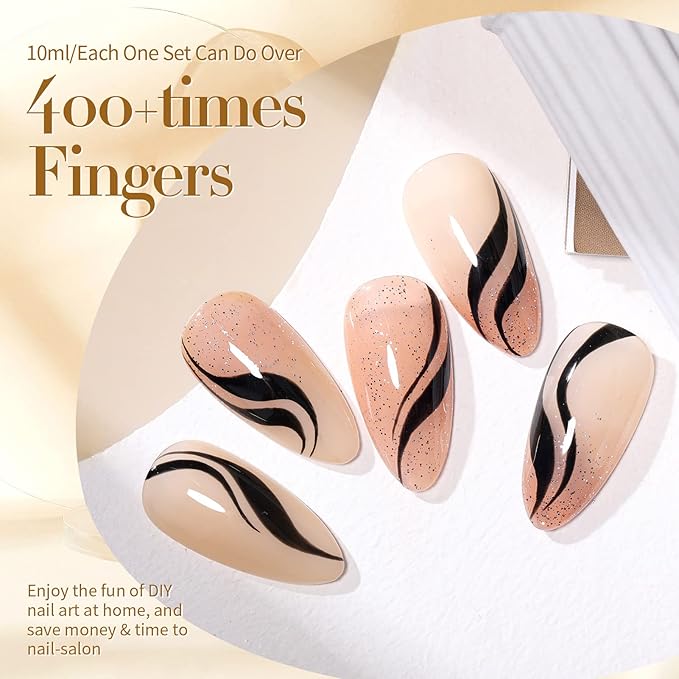 Born Pretty Jelly Gel Nail Polish Nude Set Crystal Transparent Translucent Sheer Clear 6 Colors Gift Collection Manicure Kit-Velvo Beauty