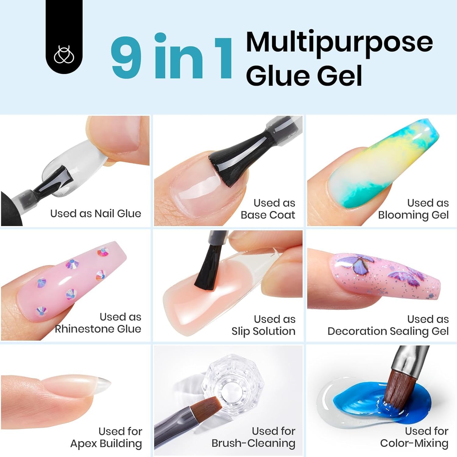 Beetles Gel Nail Kit Etch-X, Almond Medium, 500pcs 12 Sizes, with 9 in 1 Glue Mini Nail Lamp, Fall Nails, Pre-Etched Half Matte Easy Extension Set for Home DIY Salon Manicure Art-Velvo Beauty