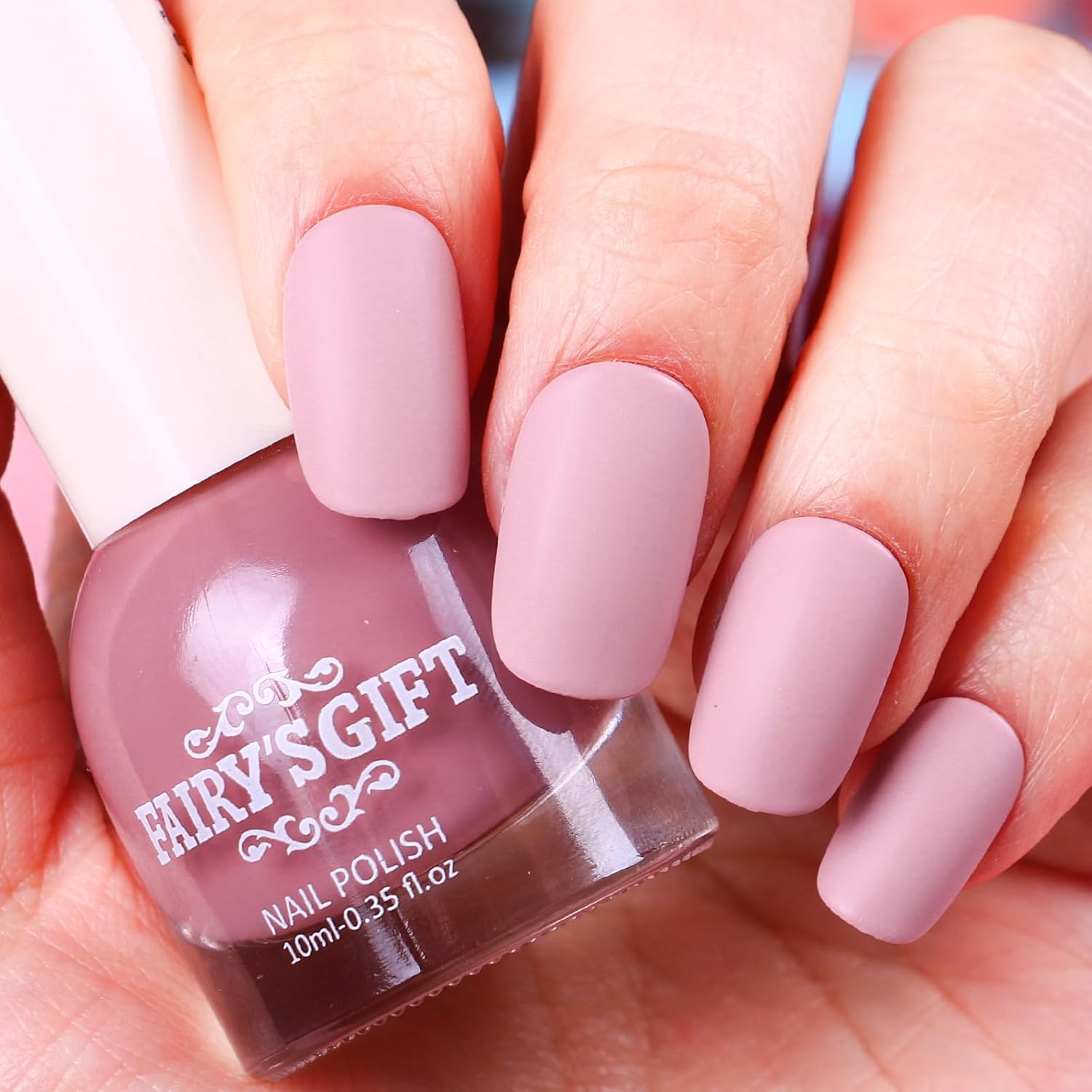 Matte Nail Polish Air Dry Nail Lacquer for Nail Art Varnish, Mist Effect Matte Finish Velvet Nail Polish, 0.35 fl oz (Deep Nude-05, 10 ML)-Velvo Beauty