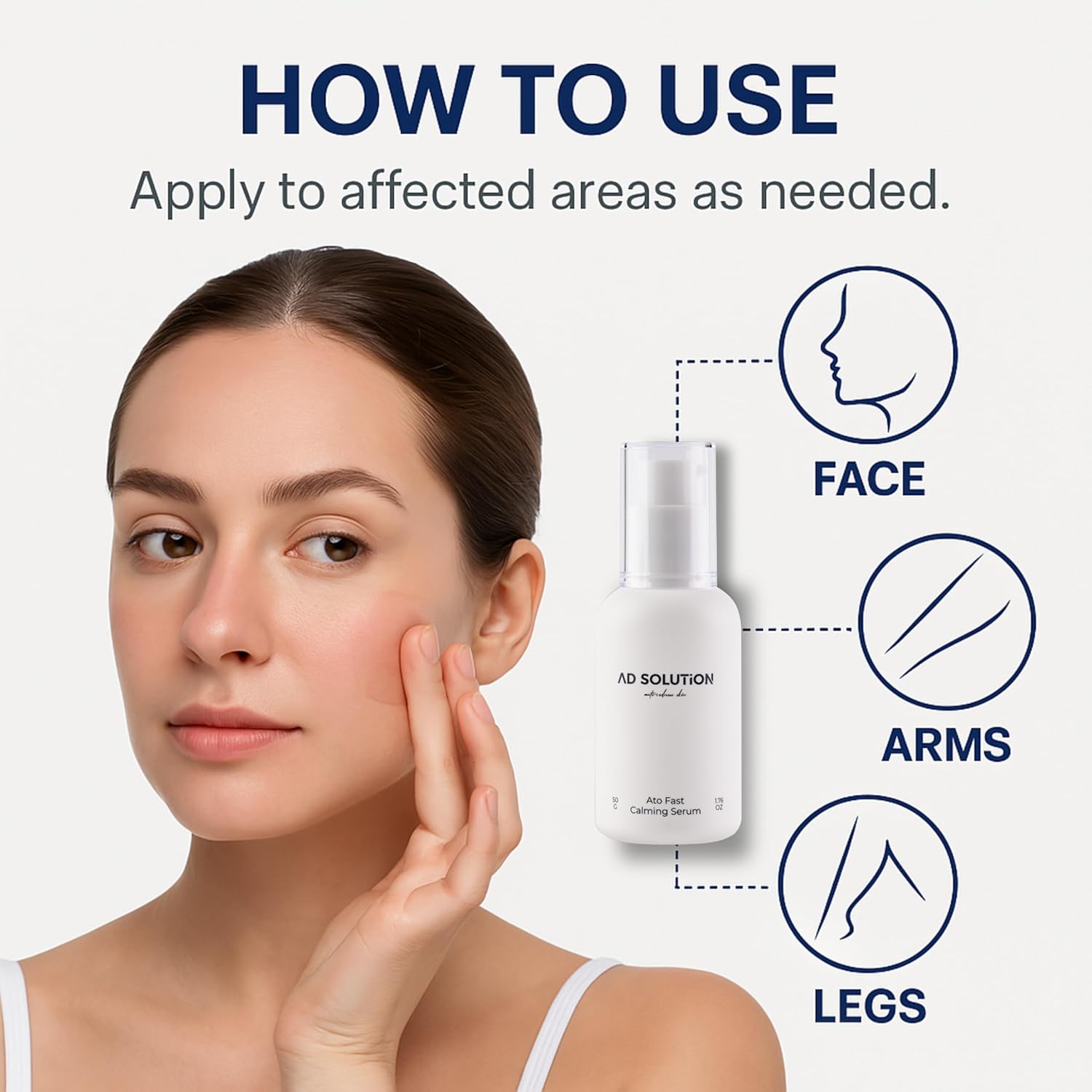 Ato Fast Calming Serum for Sensitive & Eczema-Prone Skin Instant Relief from Itch, Redness & Flare-Ups Powered by Cica & Panthenol 1.69 Fl Oz-Velvo Beauty