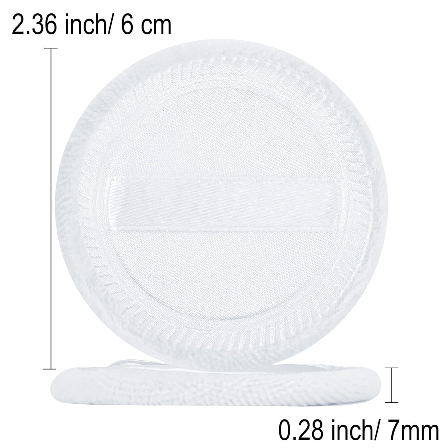 12 Pieces Powder Puffs Cotton Makeup Pads Soft Face Compact Puffs for Loose Setting Pressed Powder, 2.36 Inch (White)-Velvo Beauty