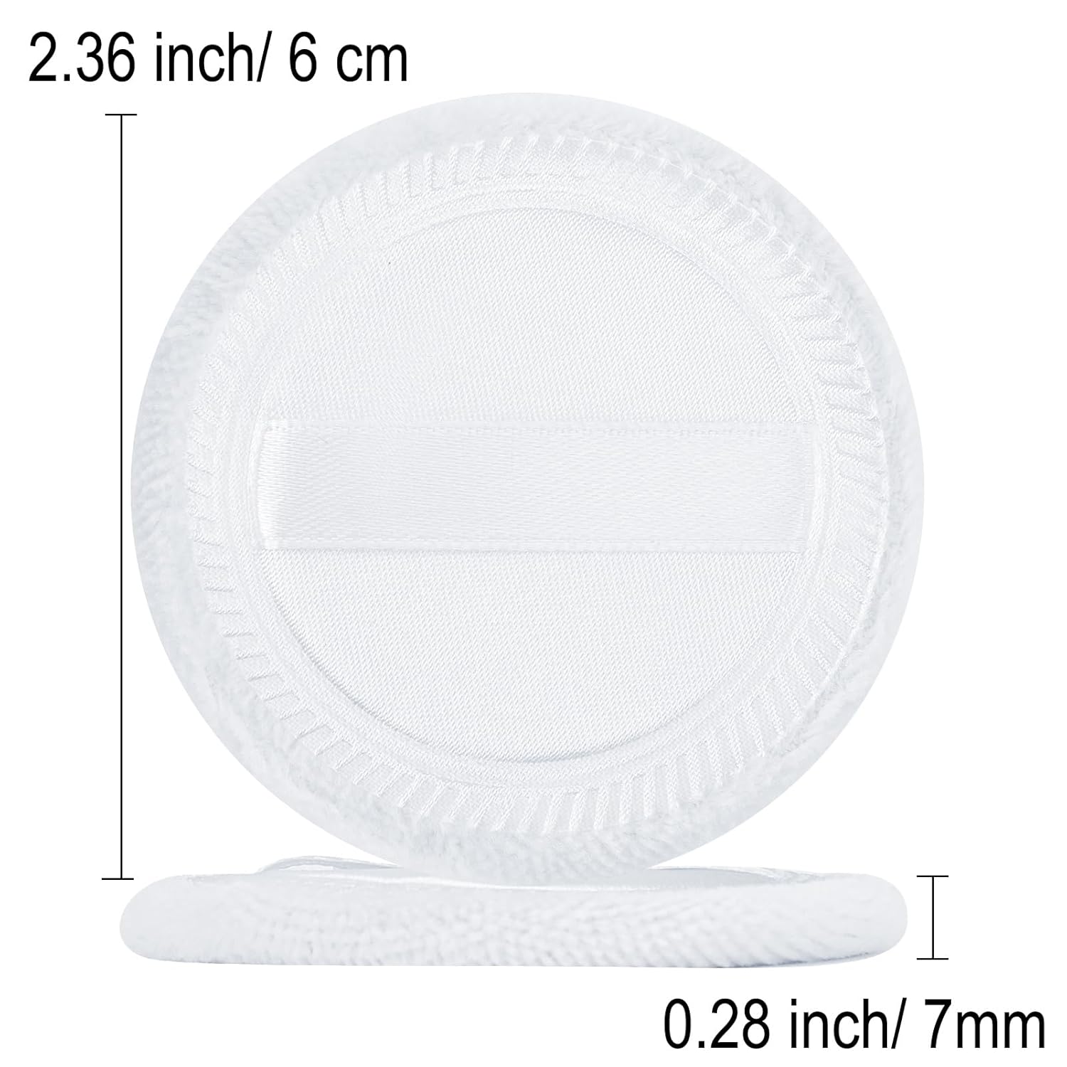 12 Pieces Powder Puffs Cotton Makeup Pads Soft Face Compact Puffs for Loose Setting Pressed Powder, 2.36 Inch (White)-Velvo Beauty