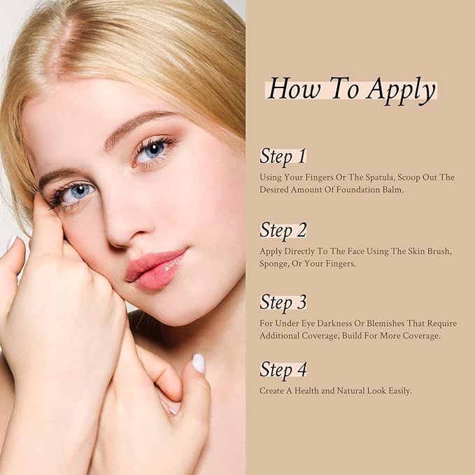 Foundation Balm, Matte Full Coverage Cream Foundation, Mature Skin Foundation, Creamy, Waterproof, Lightweight Face Makeup, 0.99 oz (FAIR)-Velvo Beauty