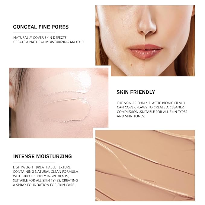 Ownest 2 Pcs Mushroom Head Air Cushion BB Cream, Concealer Lasting Nude Makeup Moisturizing Pigment CC Liquid Foundation, Even Skin Tone Makeup Base Primer-Buff Beige-Velvo Beauty