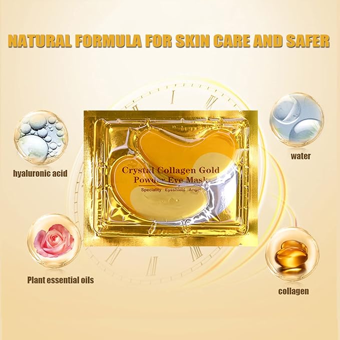 30 PCS Under Eye Collagen Patches,Crystal Pink Collagen Lip Masks，Gold Moisturizing Under Eye Mask，moisturizing skin, anti-chapping and anti-aging.…-Velvo Beauty