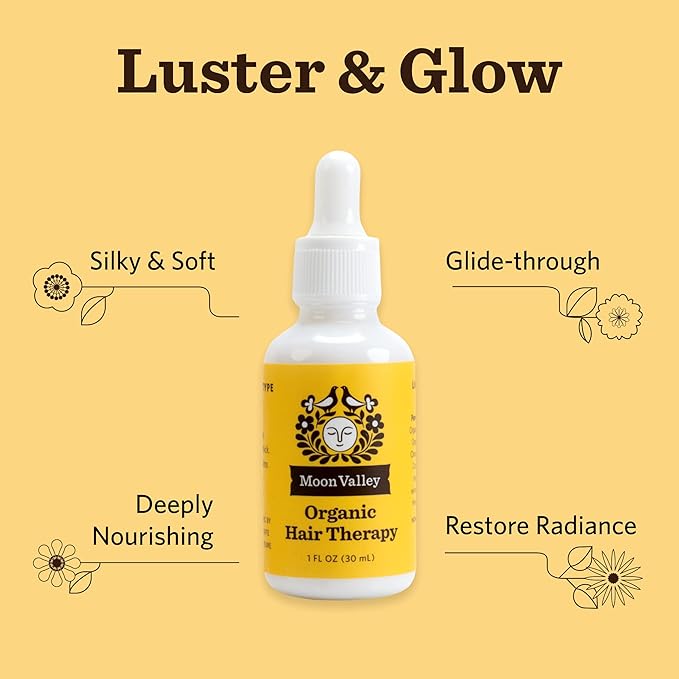 Moon Valley Organics Organic Hair Therapy for Every Type of Hair With MCT Oil, Jojoba Oil, Argan Oil, And Rosemary - Reduce Frizz, Hydrate, Heal Damaged Hair-Velvo Beauty