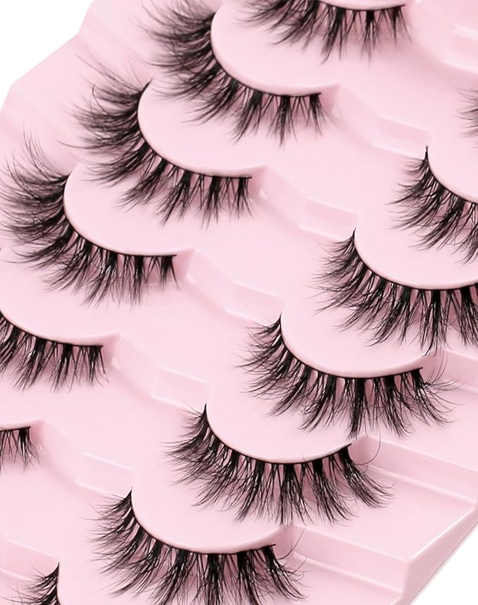 Cat Eye Lashes False Eyelashes Mink Lashes Wispy Eyelashes Natural Look Fake Eyelashes Mink Lashes Fluffy False Lashes UP8-Velvo Beauty