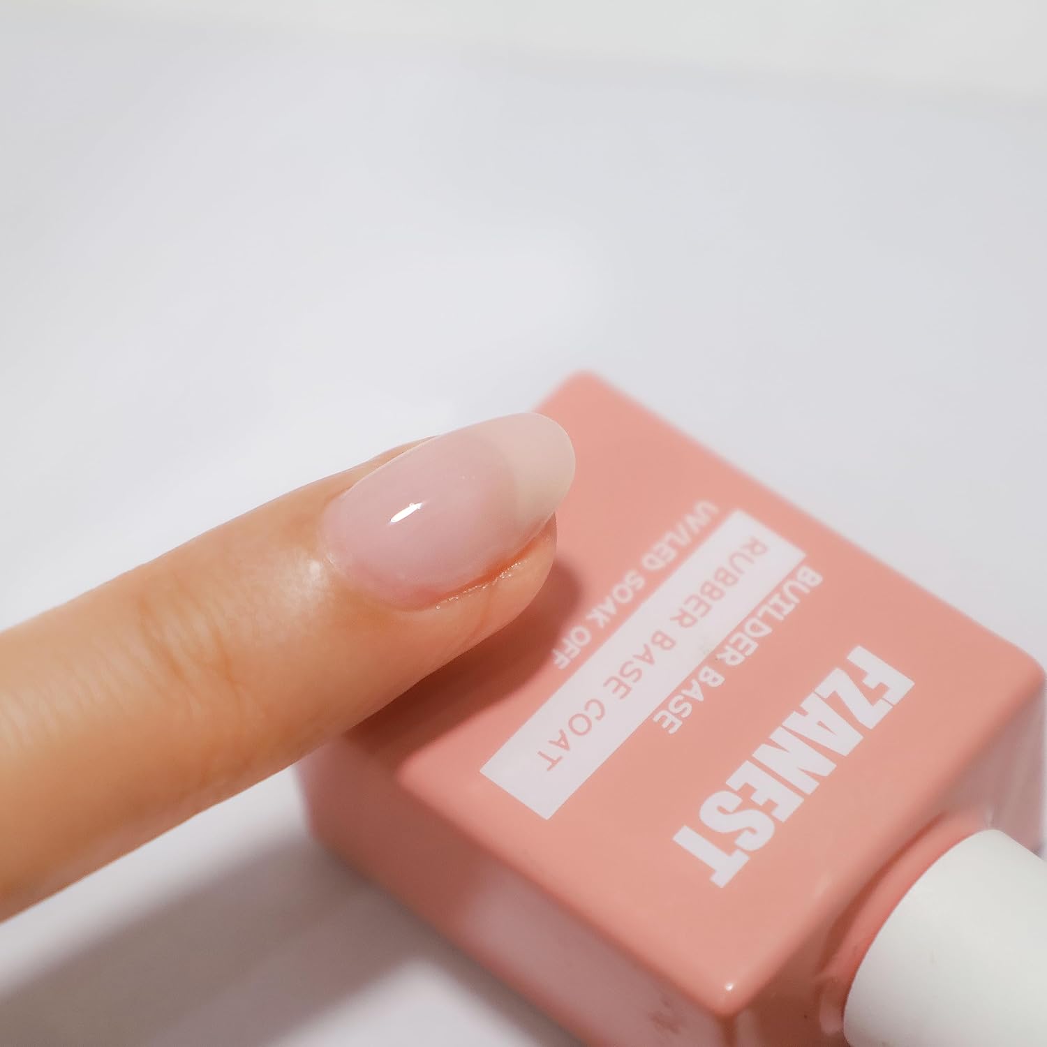 FZANEST Natural Nude Pink Gel Polish Rubber Base Builder Gel, Elastic Base Coat, Quick Extension-Velvo Beauty