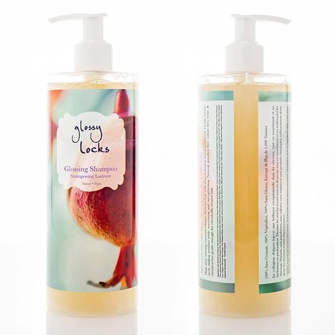 100% PURE Glossy Locks Glossing Shampoo Hair Wash Detox & Hydrate Shine Boosting Dry Dull Damaged Strands Avocado Butter & Seaweed Collagen Natural Care for Women & Men Vegan - 13.5 Fl Oz-Velvo Beauty