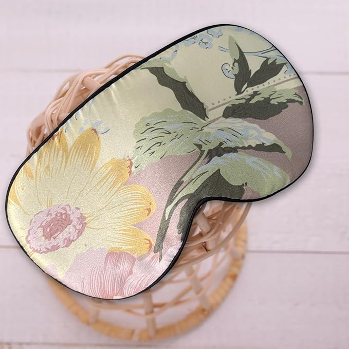 100% Pure Silk Eye Mask Sleep Eye Mask Eye Cover Eyeshade Sleeping Eye Mask Floral Colors (#28)-Velvo Beauty