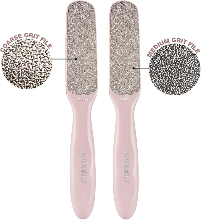 Probelle Double Sided Multidirectional Nickel Foot File Callus Remover - Immediately Reduces calluses and Corns to Powder for Instant Results, Safe Tool (Pink)-Velvo Beauty