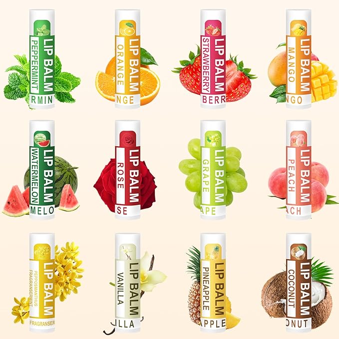 DMSKY 24 Pack Lip Balm, Natural Lip Balm Bulk with Vitamin E and Coconut Oil, Lip Care Product, Moisturizing Soothing Chapped Lips-Velvo Beauty