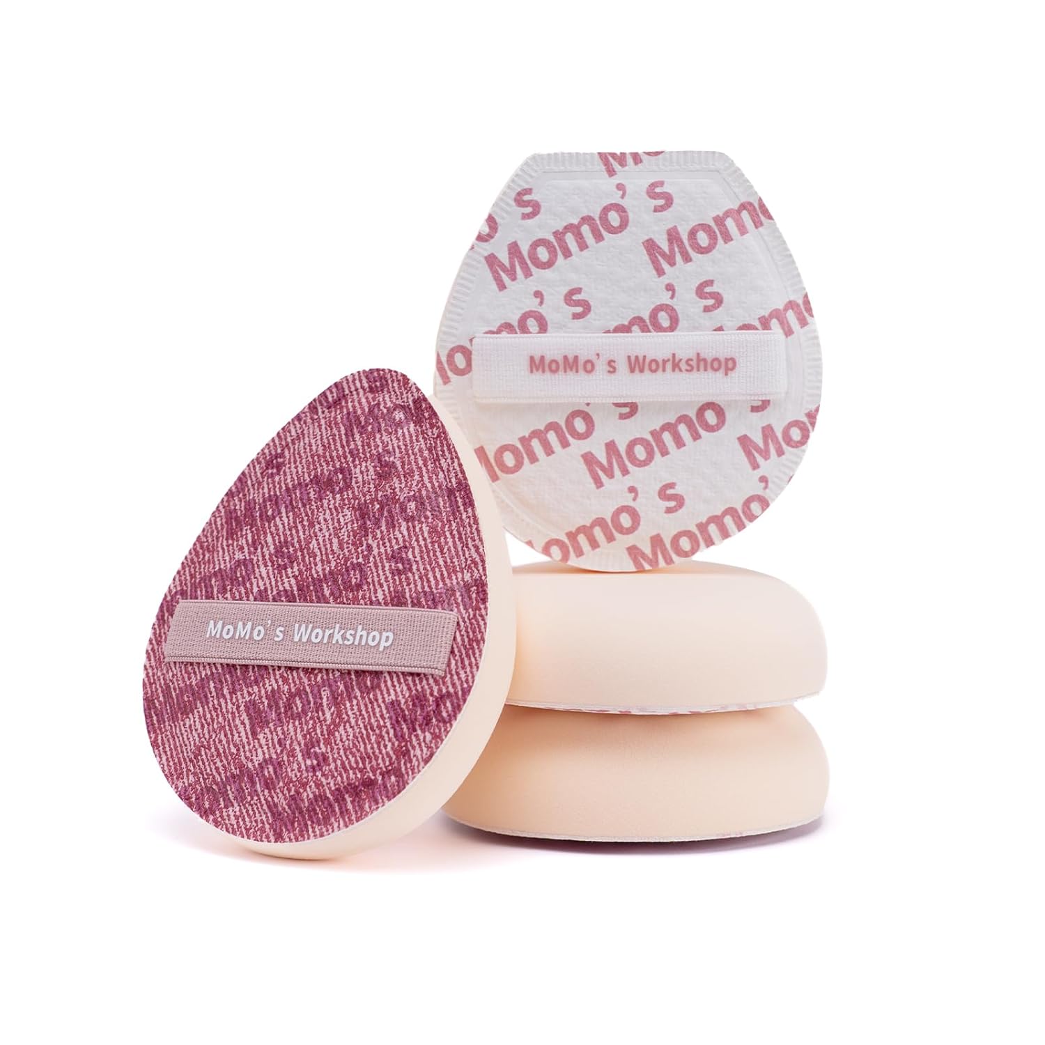 Pink Denim Makeup Sponges,Super Soft Blenders Sponge for Liquid Foundation Sponge,Large&Soft Yet Bouncy Rubycell,Egg&Flat Edge shape for Dry/Combination Skin,Travel Friendly,2pcs &Storage Case-Velvo Beauty